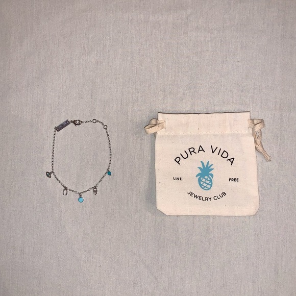 Pura Vida Jewelry - Pura Vida Silver and Turquoise Charm Bracelet